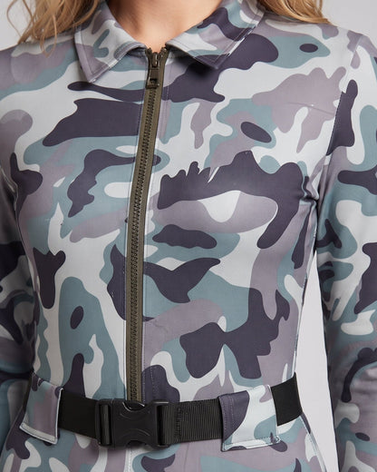 Ladies Camo-Design Overall with Zipper Shop Velvia