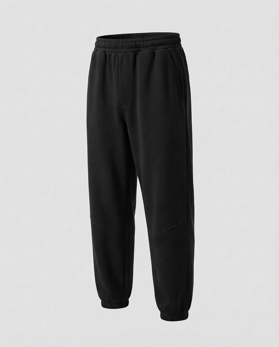 Men's Fleece Lined Jogging Pants with Reinforced Knees, Elastic Waistband & Cuff Hem Shop Velvia
