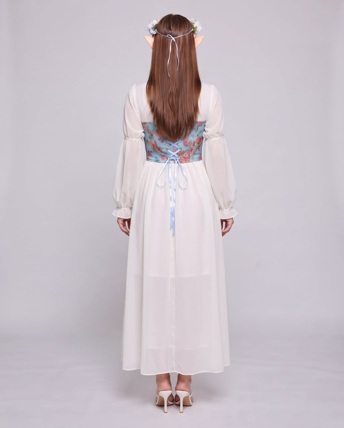 Women Romantic Maxi Dress with Ruffles and Floral Pattern Shop Velvia