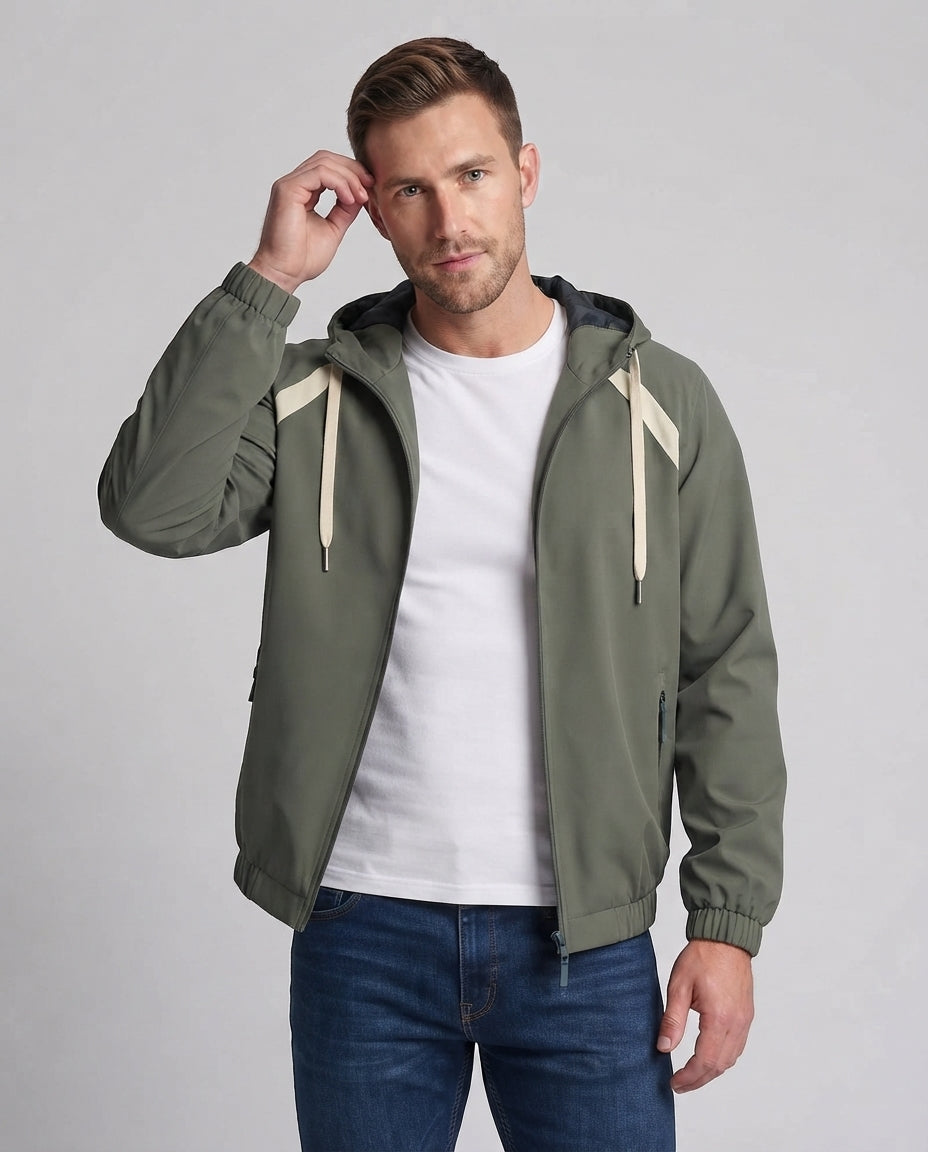 Unisex Ultralight Hooded Windbreaker with Hidden Zipper & Adjustable Hem Shop Velvia