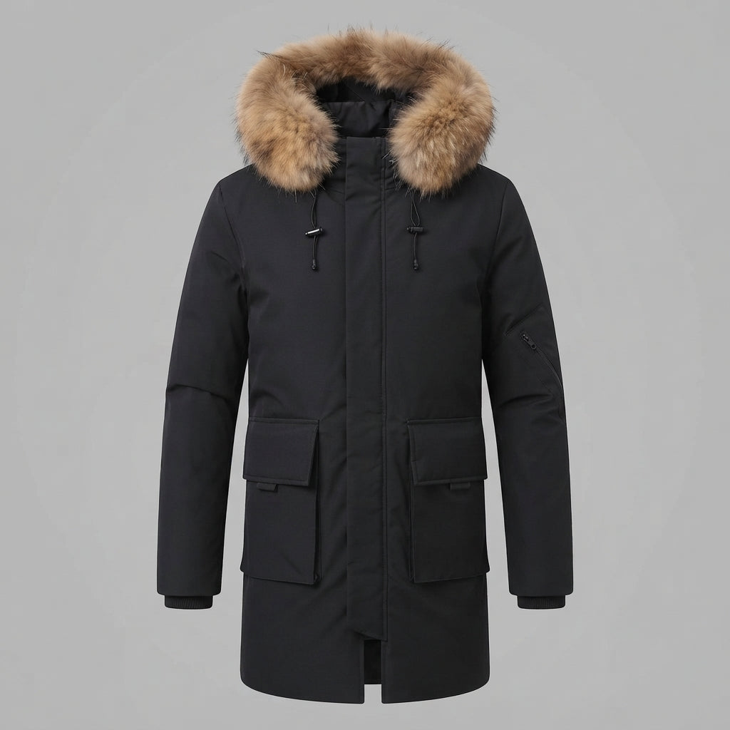 Men's Fashion Winter Jacket with Faux Fur Collar Shop Velvia