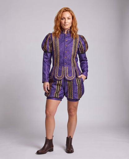 Women's historical costume set with artistic jacket and shorts Shop Velvia