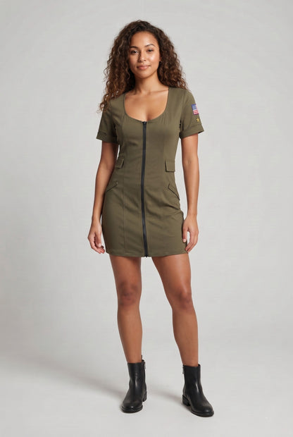 Women Camouflage Dress with Zipper Shop Velvia