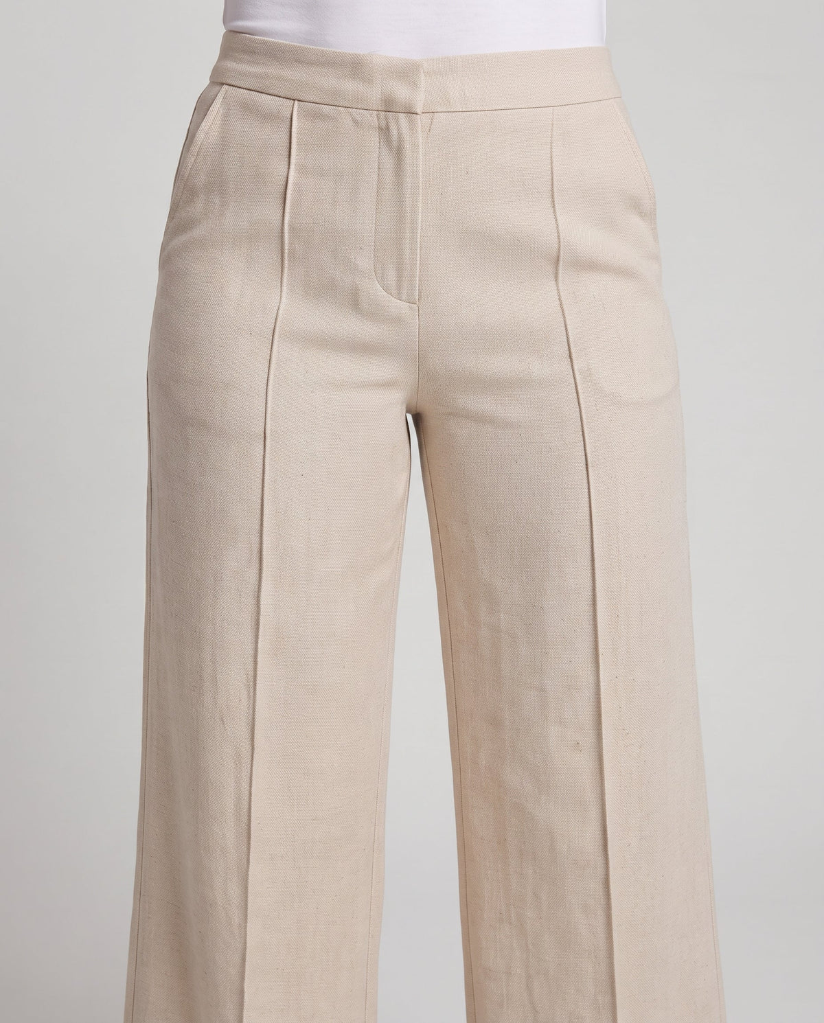Women Linen Look Wide Palazzo Pants with High Waist and Crease Shop Velvia