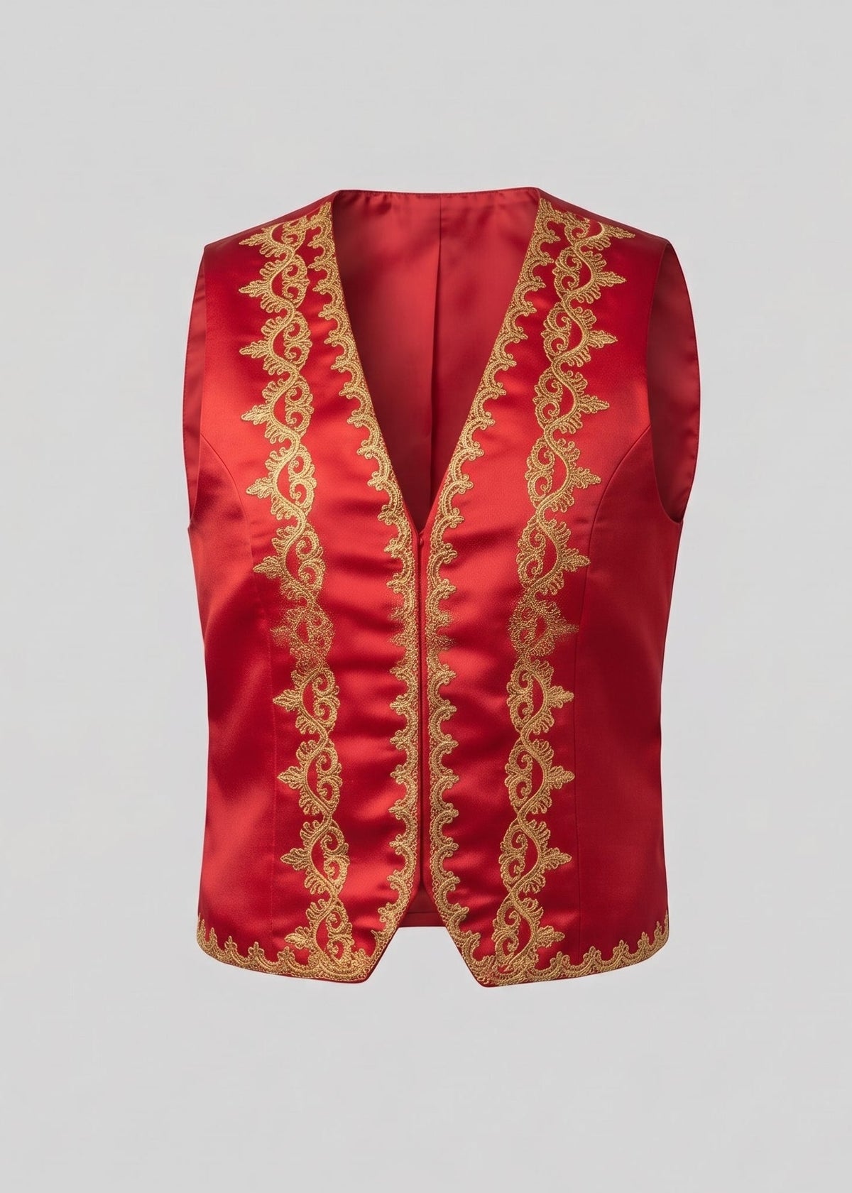 Women's Elegant Stand Collar Vest with Artful Decorations Shop Velvia
