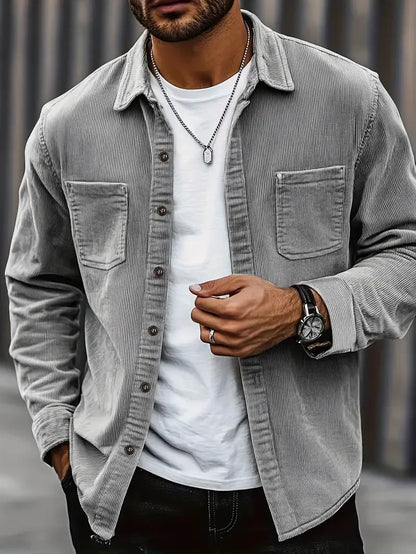 Shop Velvia | Cord jacket for men - Casual cut with pockets