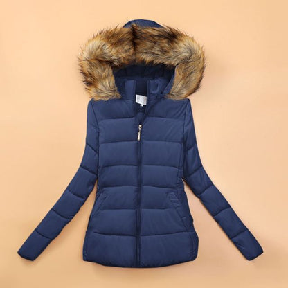 Shop Velvia | Winter jacket with faux fur collar for women