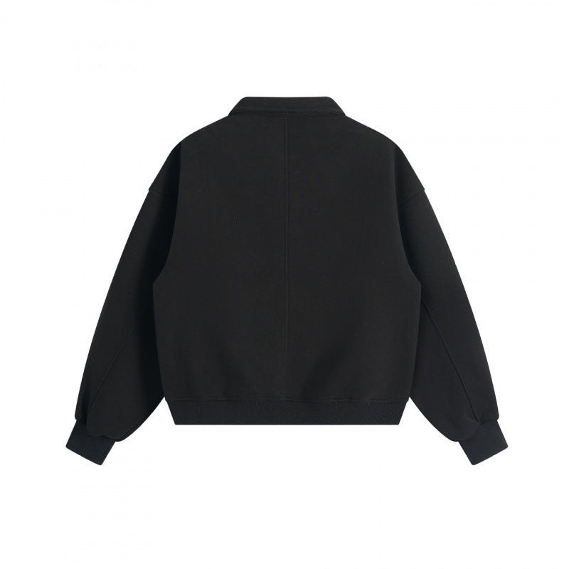 Unisex Boxy Polo Sweatshirt with Henley button placket, raglan sleeves and side pockets Shop Velvia