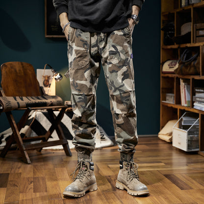 Men's Camouflage Cargo Jogger with Elastic Waistband, Utility Pockets, and Drawstring Shop Velvia