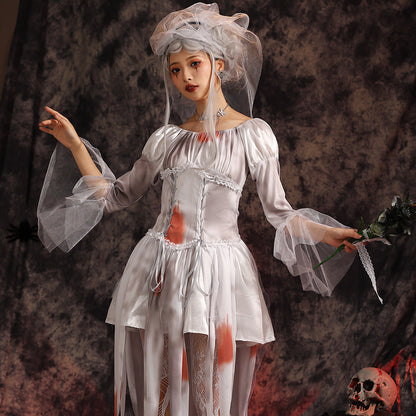 Men's Creepy Ghost Costume with Stylish Hat and Torn Details Shop Velvia