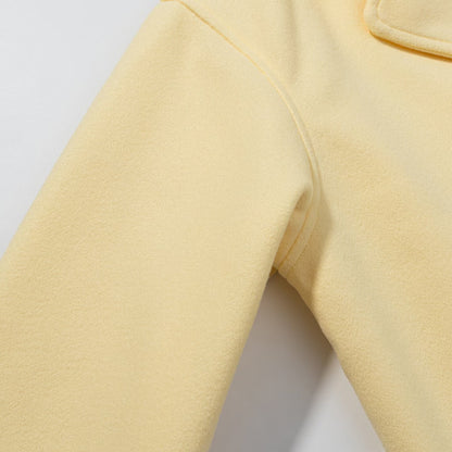 Women’s short coat in peacoat style made of wool blend with boxy oversized silhouette Shop Velvia