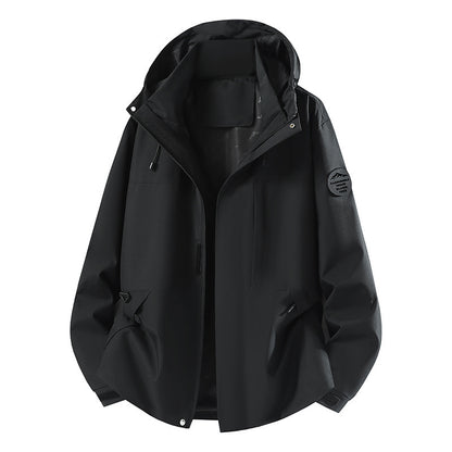 Men's Technical Softshell Hooded Jacket with concealed front zipper and multifunction pockets Shop Velvia