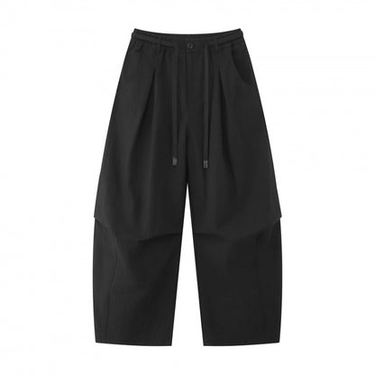 Unisex wide layered pants with balloon-shaped silhouette, high waist and drawstring Shop Velvia