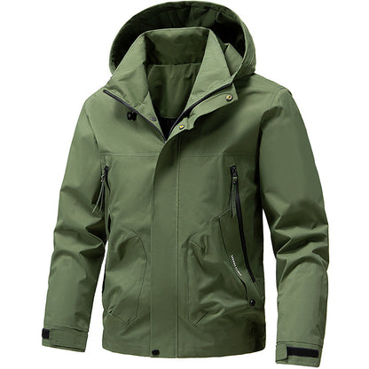 Men's Breathable Softshell Outdoor Jacket with Windproof Membrane, Adjustable Hood and Zipper Pockets Shop Velvia