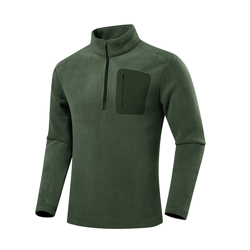 Men's fleece pullover with quarter zip and concealed chest pocket Shop Velvia
