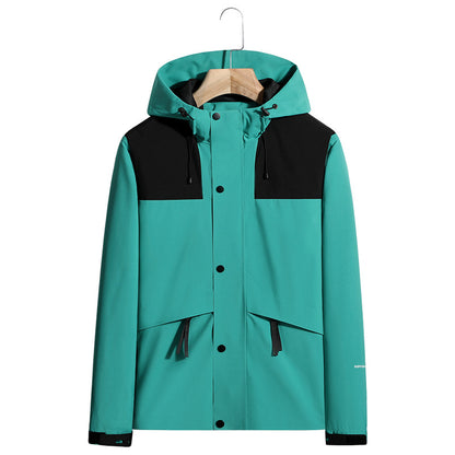 Men's Lightweight Water-Repellent Hooded Softshell Jacket with Concealed Press Stud Placket and Drawstring Shop Velvia
