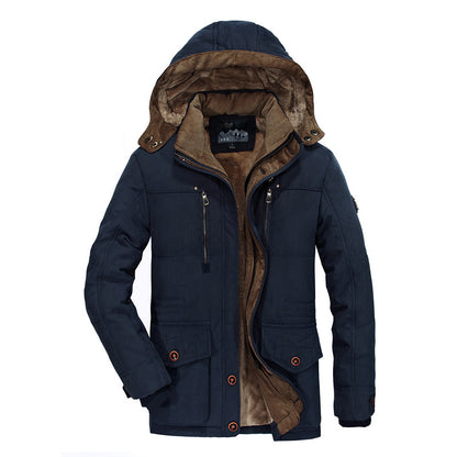 Men's winter parka with teddy lining, hood and water-repellent canvas outer layer Shop Velvia