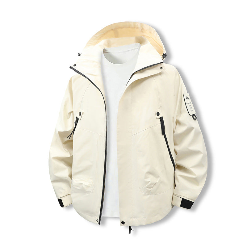 Men's Wind and Water Resistant Softshell Utility Jacket with Hood Shop Velvia