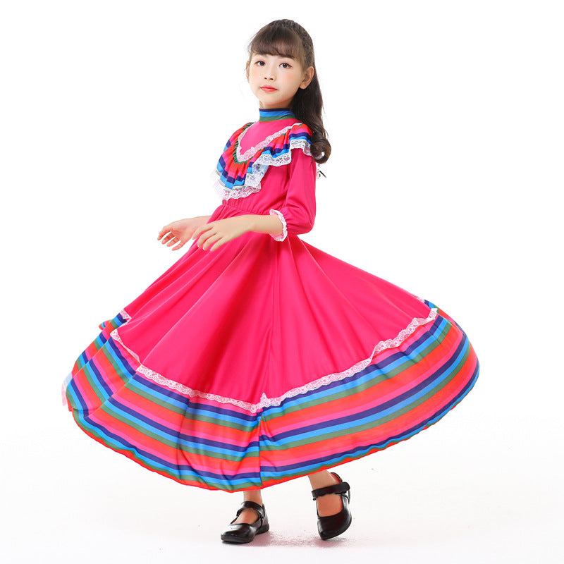 Girls' Tracht dress with colorful hem Shop Velvia