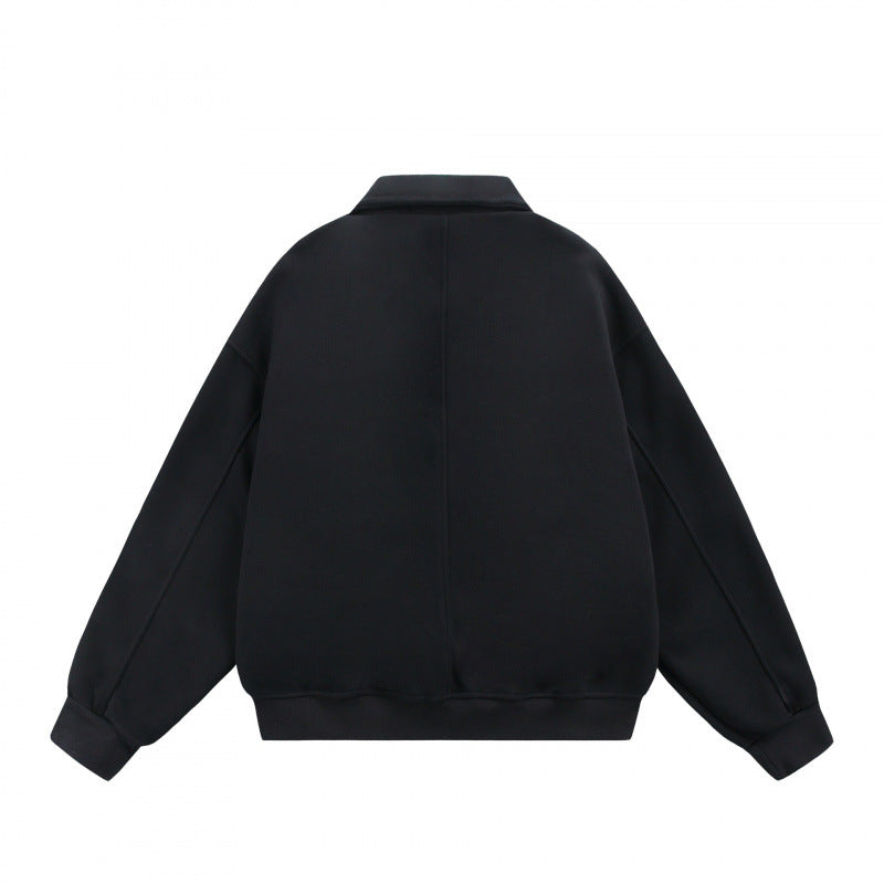 Unisex Zip Sweat Jacket with Patch Chest Flaps and Ribbed Hem Shop Velvia