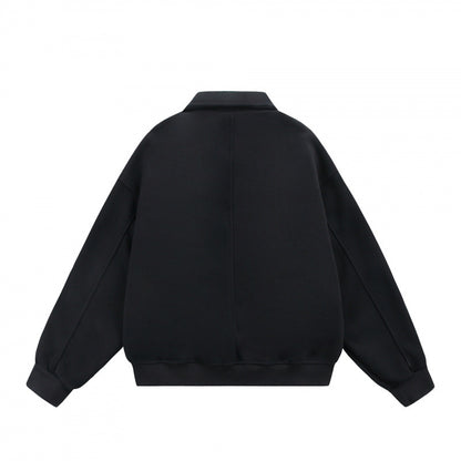 Unisex Zip Sweat Jacket with Patch Chest Flaps and Ribbed Hem Shop Velvia
