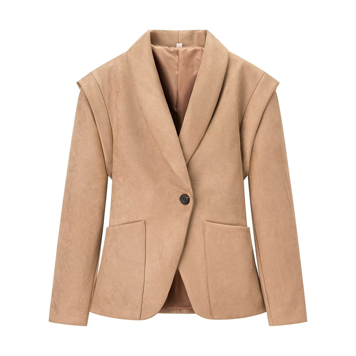 Women Oversized Blazer with Shawl Collar and Patch Pockets Shop Velvia