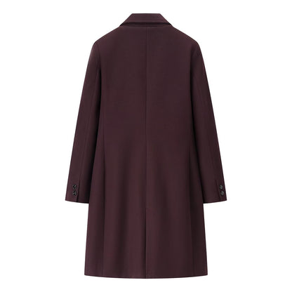 Ladies Elegant Wool Blend Coat in Straight Silhouette with Notched Collar and Piped Insert Pockets Shop Velvia