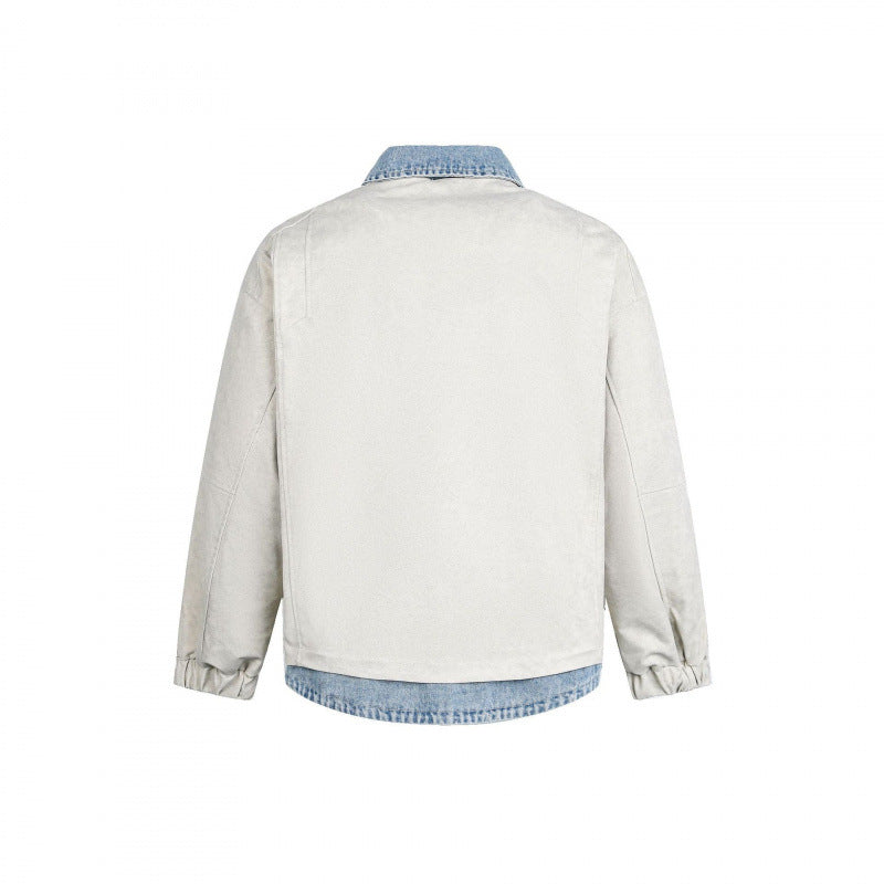 Men's layering jacket with suede look and integrated denim lining Shop Velvia