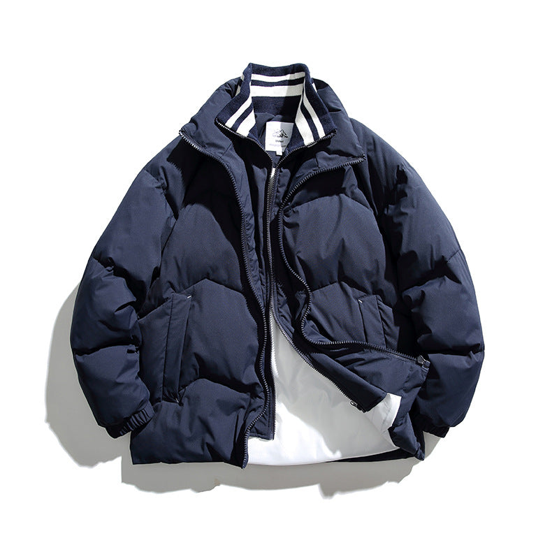 Unisex Padded Quilted Jacket in Boxy Cut with Ribbed Collar and Insulating Lining Shop Velvia
