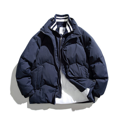 Unisex Padded Quilted Jacket in Boxy Cut with Ribbed Collar and Insulating Lining Shop Velvia