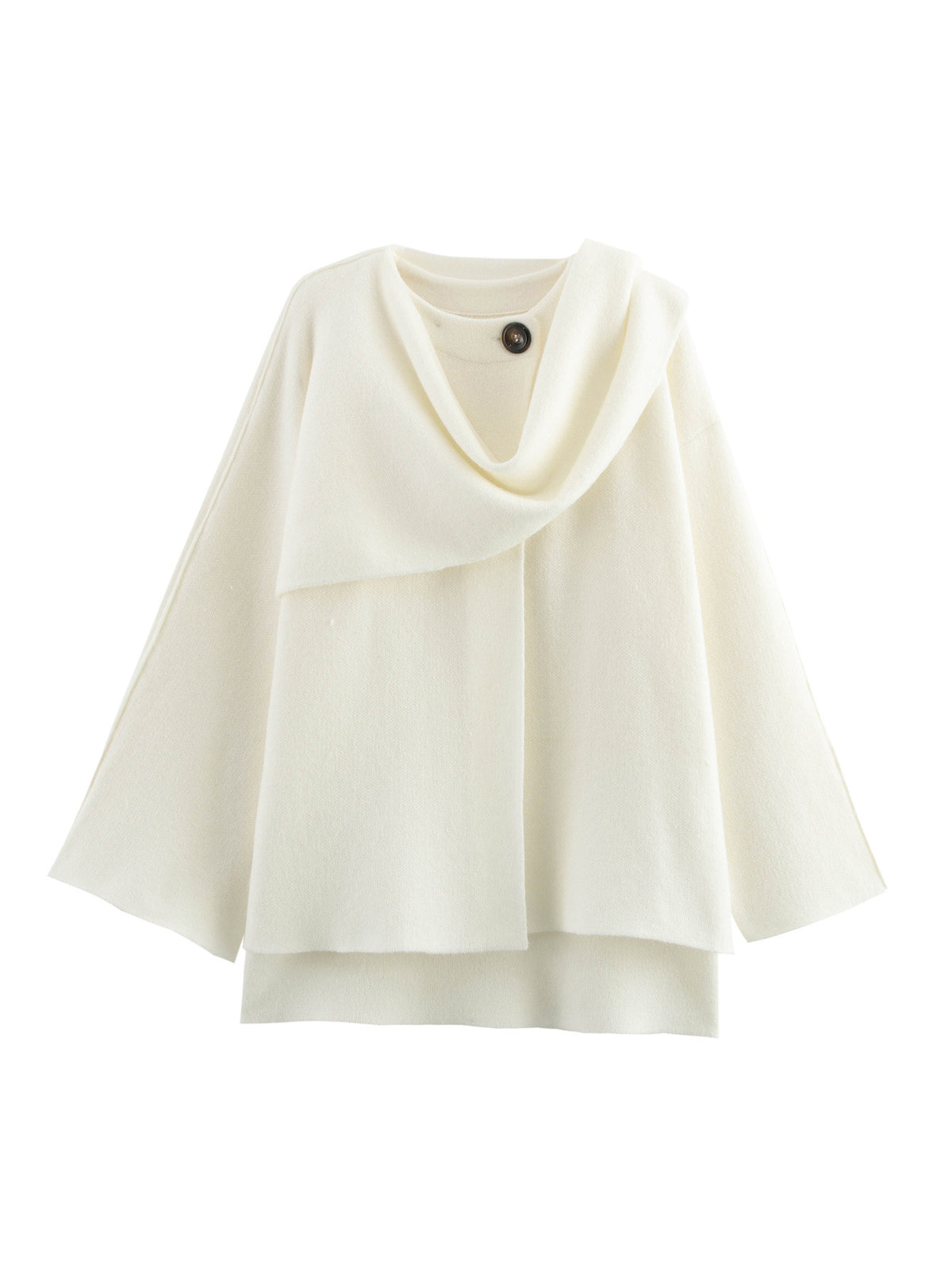 Women's cape with asymmetrical fall, stand-up collar and wool blend Shop Velvia