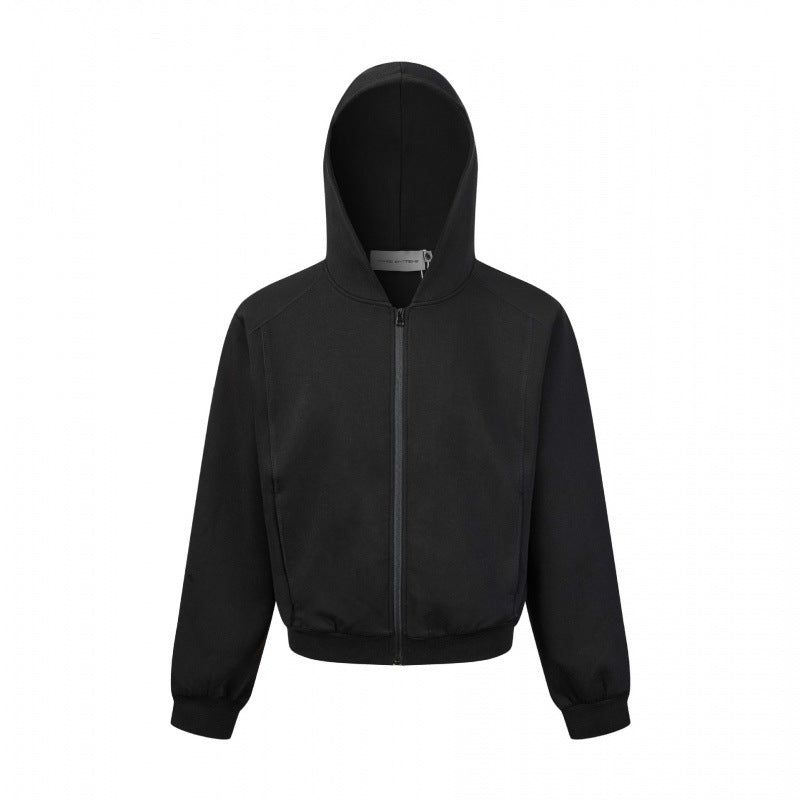 Unisex Short cut hooded zip jacket made of heavy French terry with elastic hem and raglan sleeves Shop Velvia