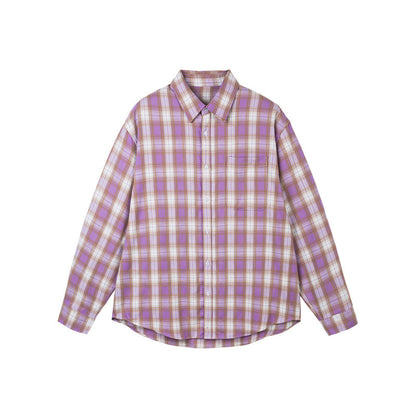 Women Oversized Check Shirt with Longline Cut, Chest Pocket and Rounded Hem Shop Velvia
