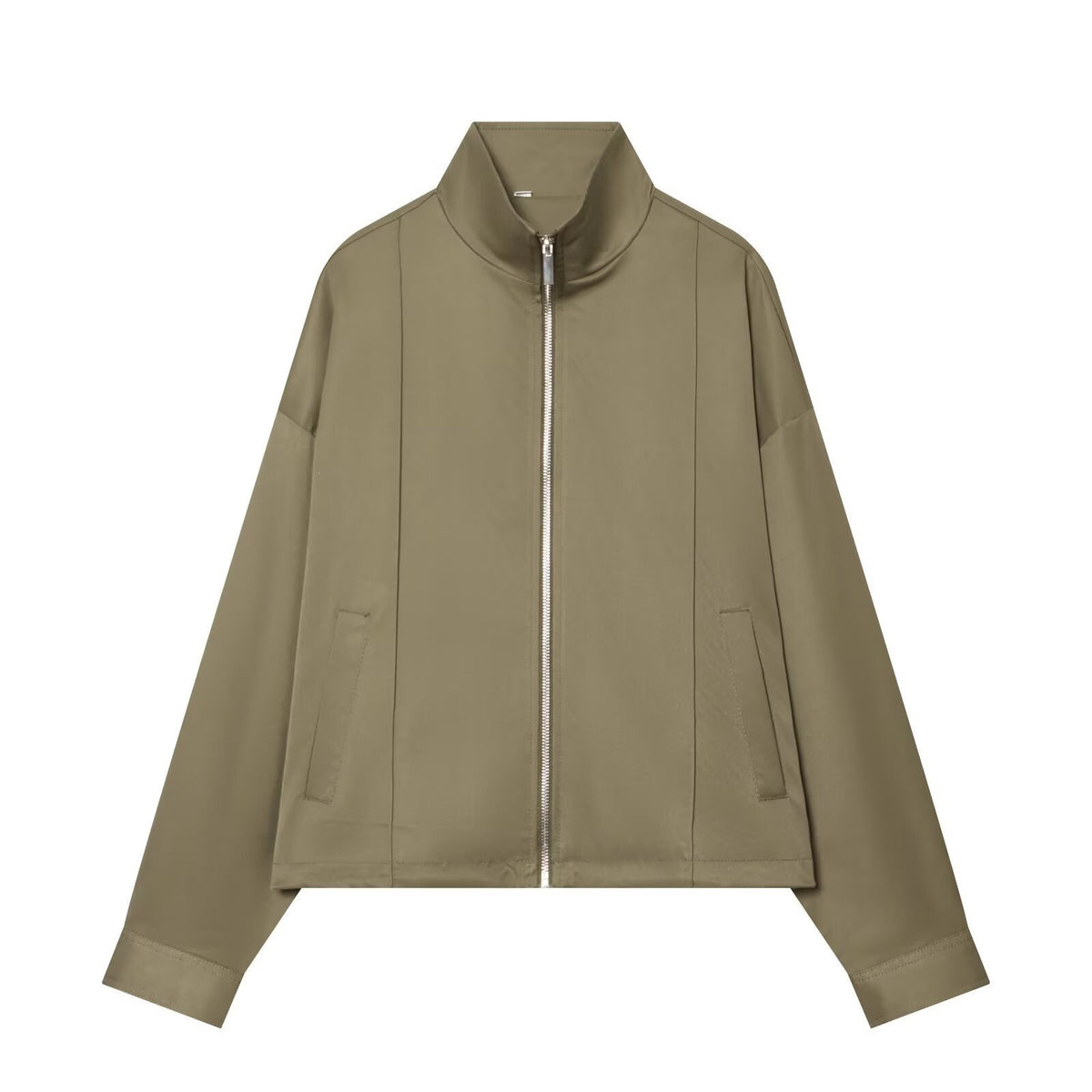Women's Boxy Zip Jacket made of technical stretch with stand-up collar Shop Velvia