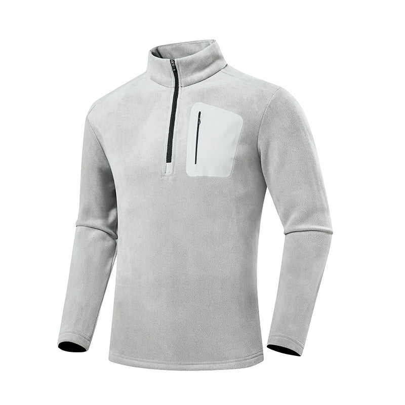 Men's fleece pullover with quarter zip and concealed chest pocket Shop Velvia