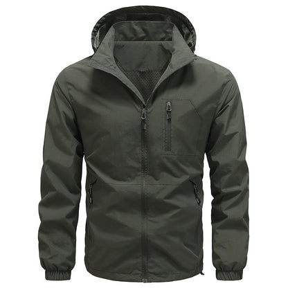 Men's Breathable Ultralight Wind and Rain Jacket with Mesh Lining and Concealed Chest Pocket Shop Velvia