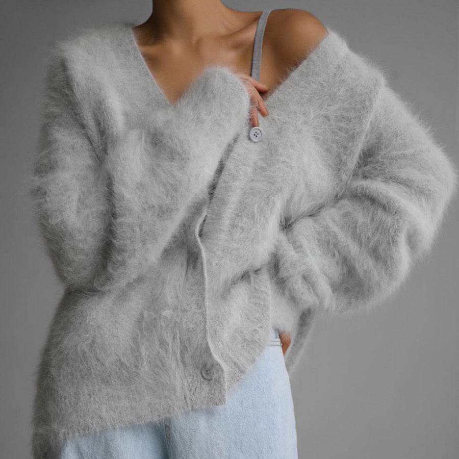 Women's Cozy Cardigan made of fine Mohair Shop Velvia