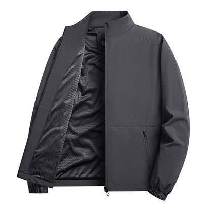 Men's lightweight windproof fleece jacket with stand-up collar and zip pockets Shop Velvia