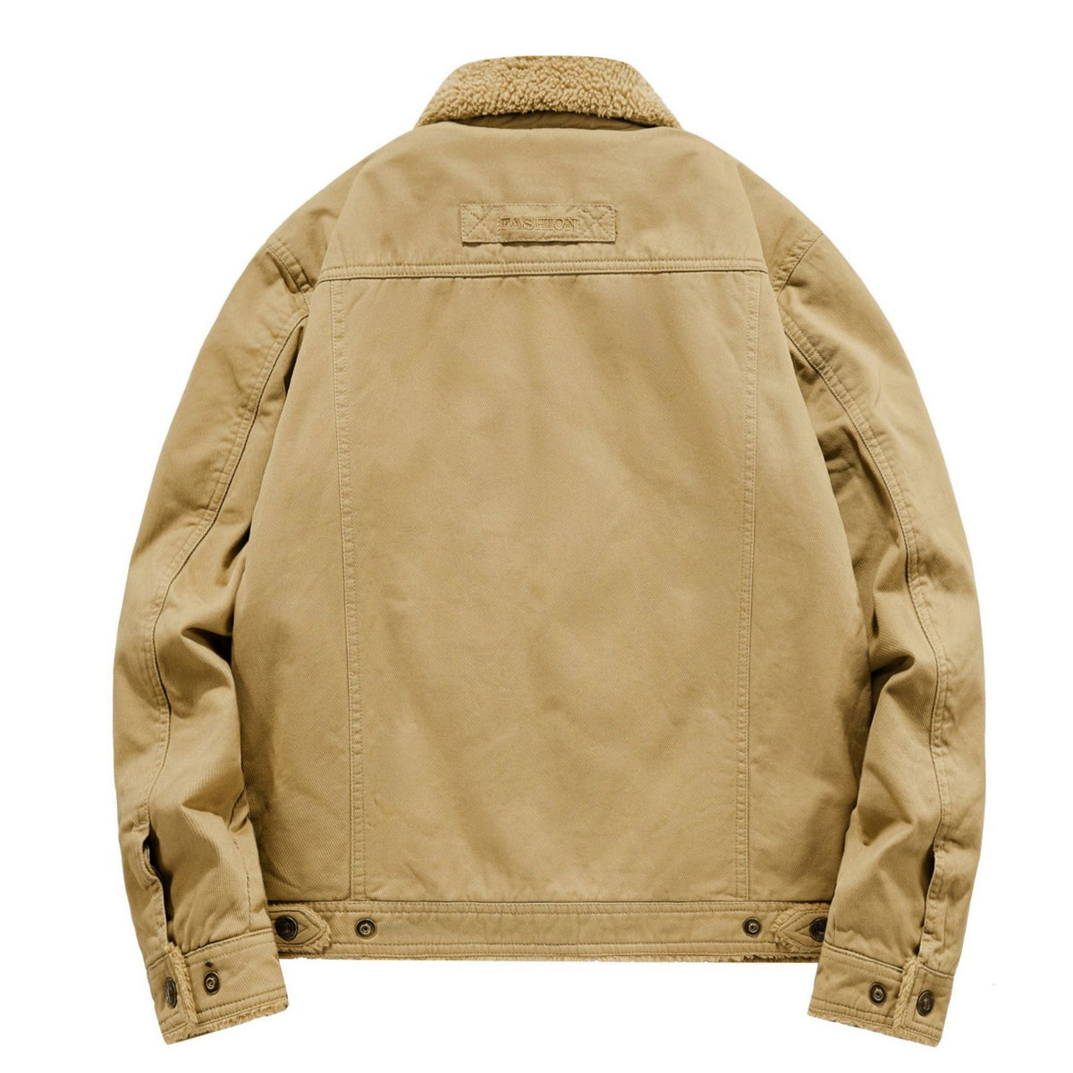 Men's canvas field jacket with teddy lining, chest pockets and robust button placket Shop Velvia