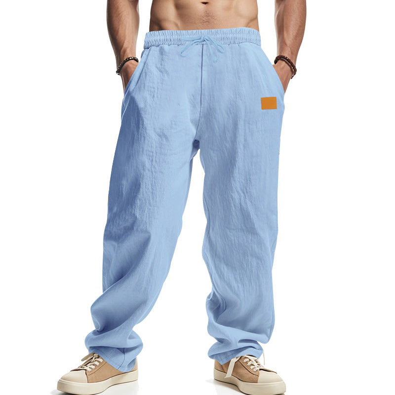 Men's Casual Linen Pants with Elastic Waist and Practical Pockets Shop Velvia