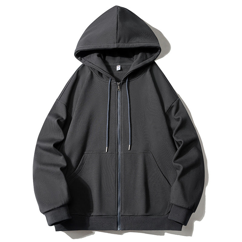 Men's hoodie zip-up jacket with full zip, oversized fit, and raglan sleeves Shop Velvia
