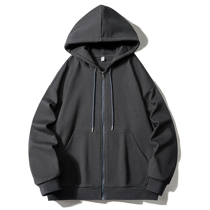 Men's hoodie zip-up jacket with full zip, oversized fit, and raglan sleeves Shop Velvia