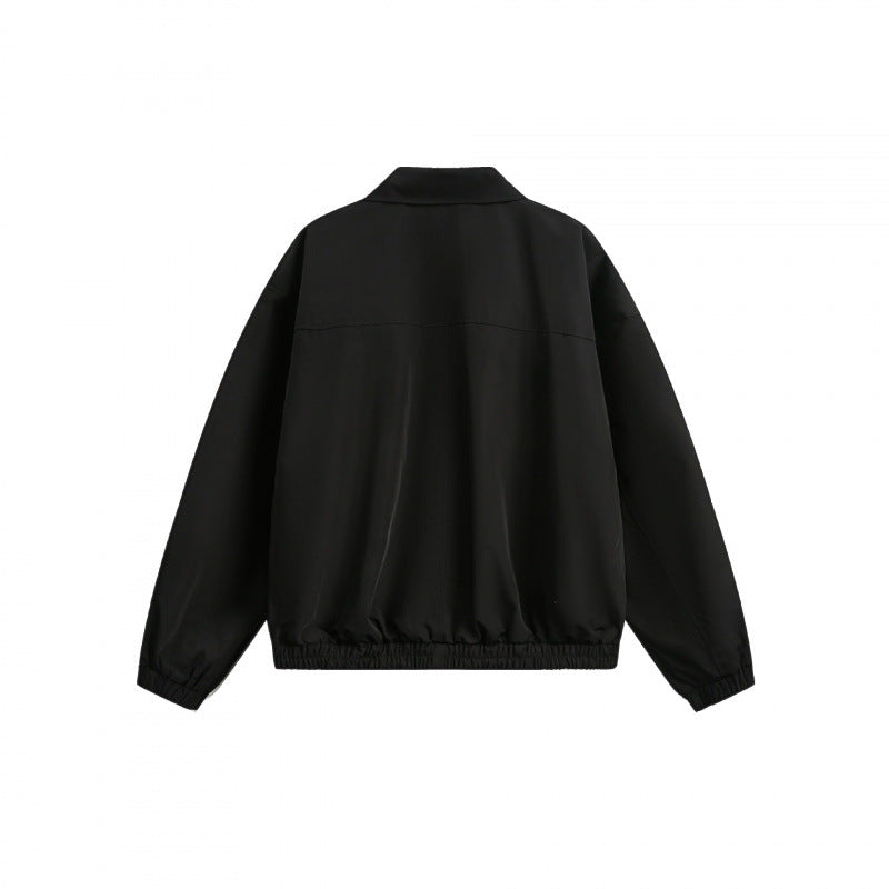 Unisex Boxy Overshirt Jacket with full-length zipper, elastic hem, and chest zipper pocket Shop Velvia