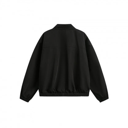 Unisex Boxy Overshirt Jacket with full-length zipper, elastic hem, and chest zipper pocket Shop Velvia