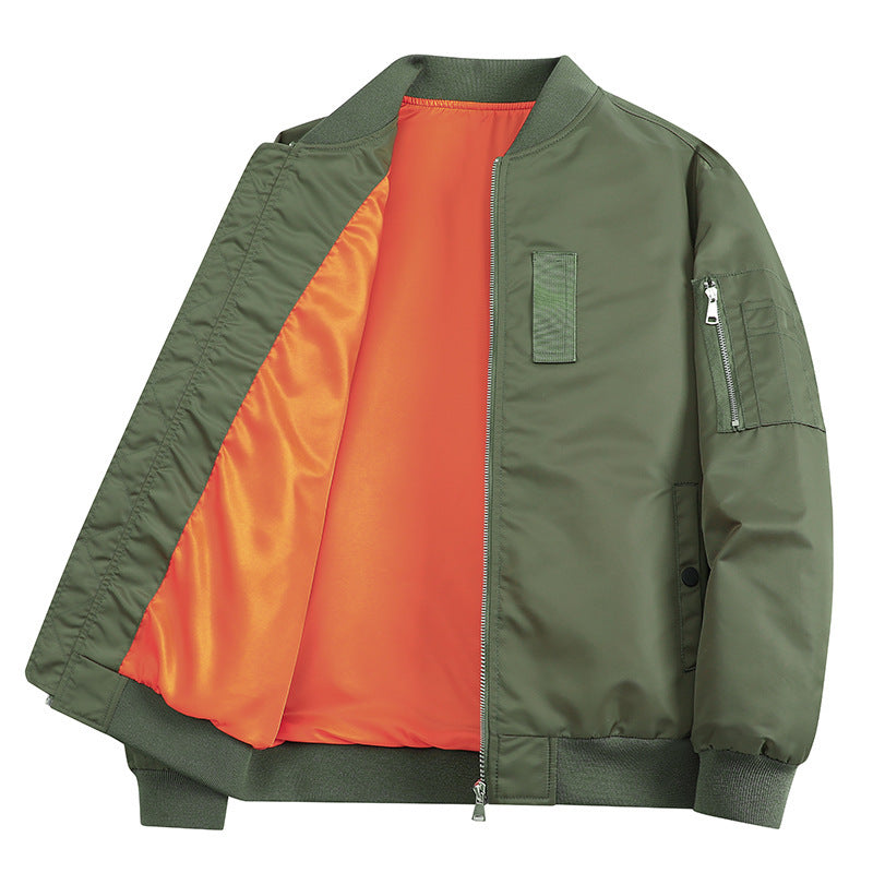 Men's Lightweight Flight Bomber Jacket with Water-Repellent Shell and Contrast Lining Shop Velvia