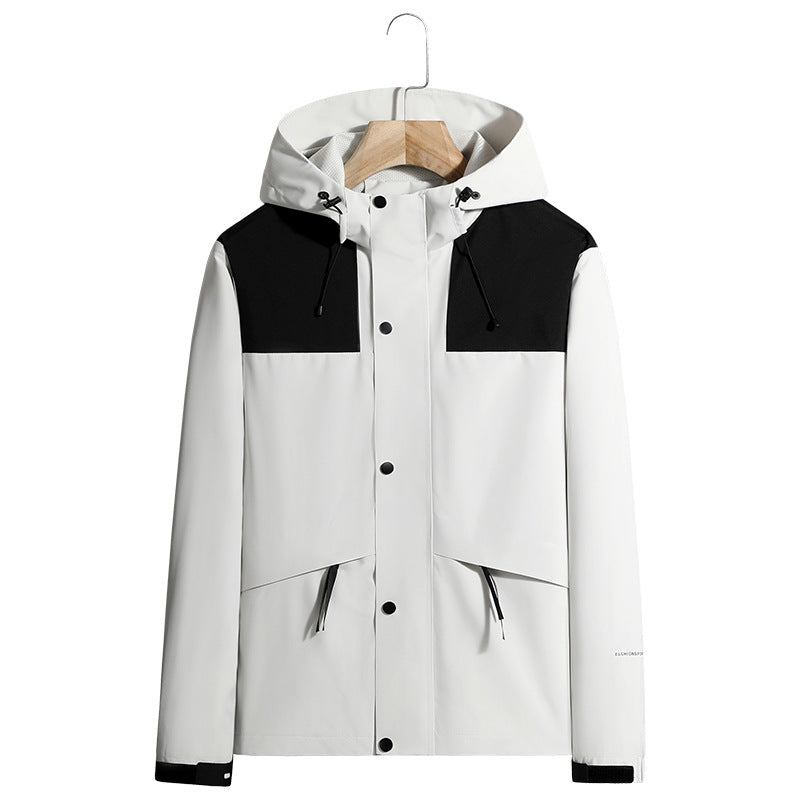 Men's Lightweight Water-Repellent Hooded Softshell Jacket with Concealed Press Stud Placket and Drawstring Shop Velvia