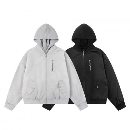 Unisex Oversize Hoodie Blouson Jacket with Ribbed Cuffs and Flap Pockets Shop Velvia