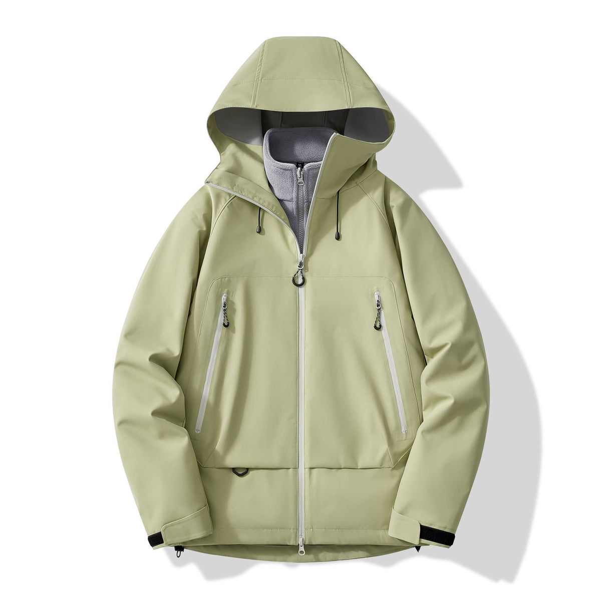 Men's technical insulating softshell jacket with hood and fleece inner collar Shop Velvia