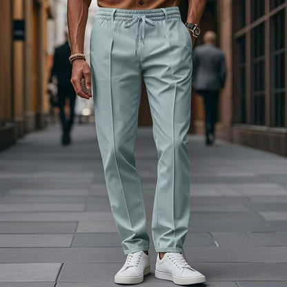 Men's elegant leisure pants with elastic waistband and side pockets Shop Velvia