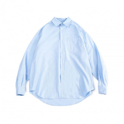 Unisex Oversize Shirt made of fine Oxford cotton fabric with chest pocket and rounded hem Shop Velvia